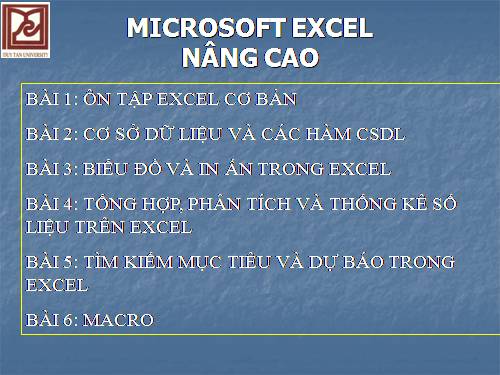 Microsoft Excel nâng cao