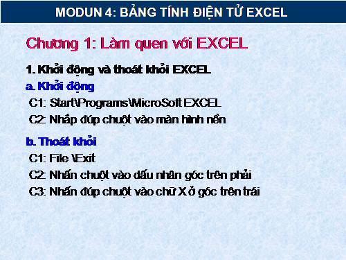 Bài giảng Excel