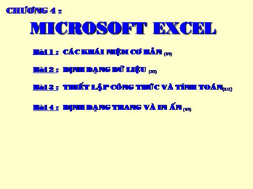 Bài giảng excel cơ bản