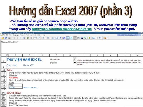 Excel 2007 - Bai 3 - Phan 1