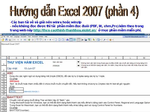 Excel 2007 phần 4
