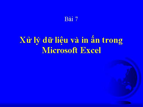 Excel -Xử lý và in ấn trong Microsoft Excel