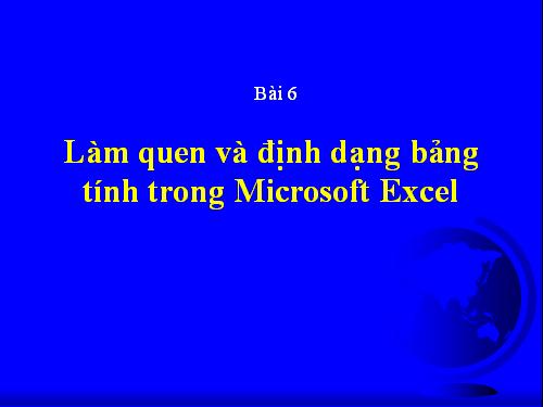 Excel-Dịnh dạng bảng tính trong Microsoft Excel