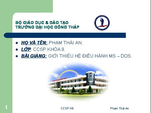 Hệ điều hành MS - DOS