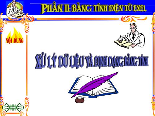 sử lý dử liệu và định dạng bảng tính