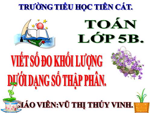 Viết các số đo khối lượng dưới dạng số thập phân