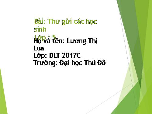 Tuần 1. Thư gửi các học sinh