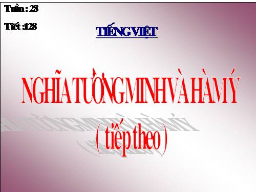Bài 25. Nghĩa tường minh và hàm ý (tiếp theo)