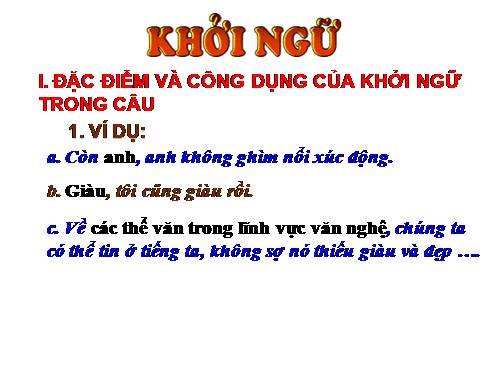 Bài 18. Khởi ngữ