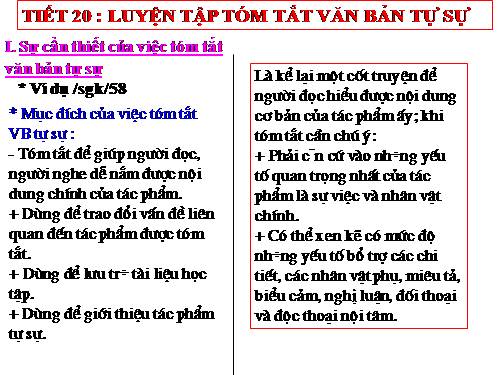 Bài 4. Luyện tập tóm tắt văn bản tự sự