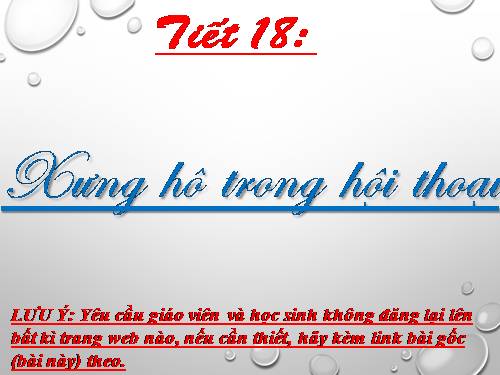 Bài 3. Xưng hô trong hội thoại