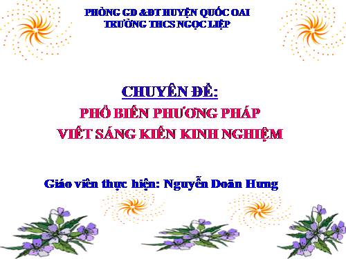 Chuyên đề viết sáng kiến kinh nghiệm- văn9