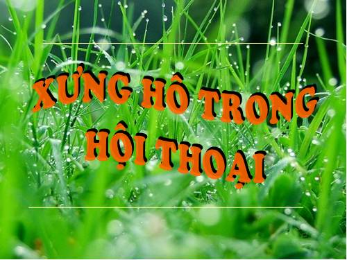 Bài 3. Xưng hô trong hội thoại
