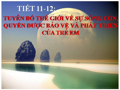 Bài 3. Tuyên bố thế giới về sự sống còn, quyền được bảo vệ và phát triển của trẻ em