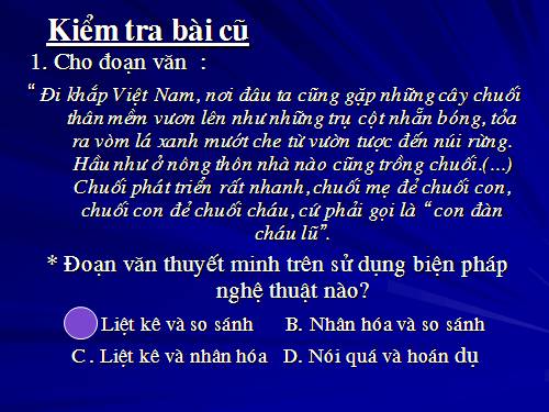 Bài 1. Luyện tập sử dụng một số biện pháp nghệ thuật trong văn bản thuyết minh