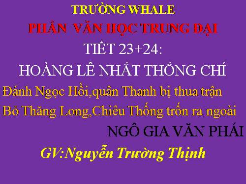 Bài 5. Hoàng Lê nhất thống chí - Hồi thứ mười bốn
