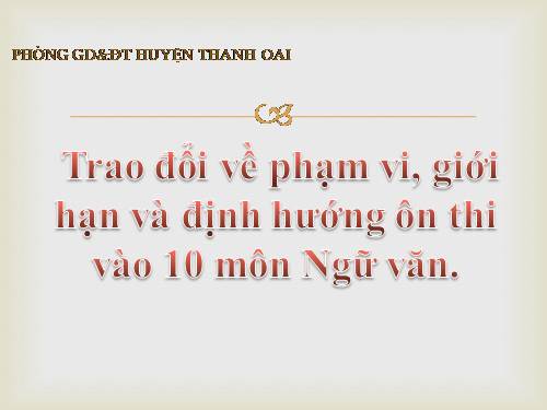 chuyên đề ôn vào 10 môn văn