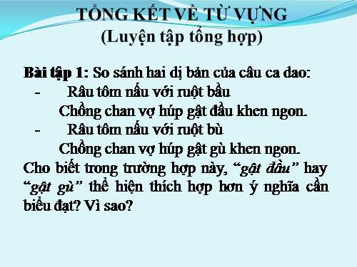 Bài 12. Tổng kết về từ vựng (Luyện tập tổng hợp)