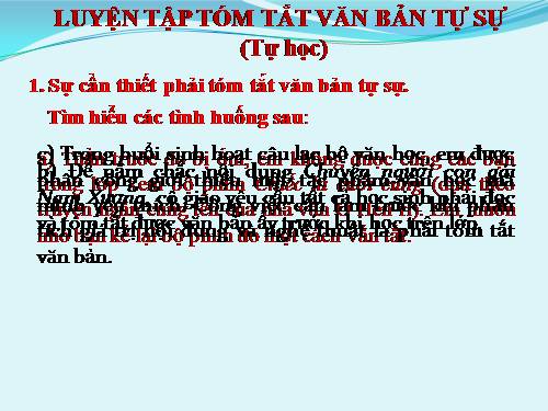 Bài 4. Luyện tập tóm tắt văn bản tự sự