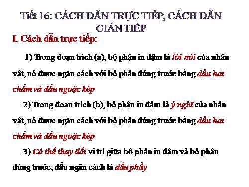 Bài 4. Cách dẫn trực tiếp và cách dẫn gián tiếp