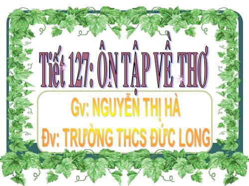 Bài 25. Ôn tập về thơ