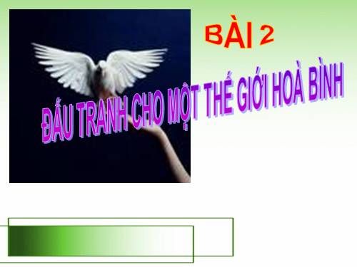 Bài 2. Đấu tranh cho một thế giới hoà bình