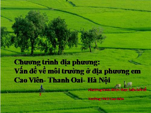 Chương trình địa phương-Cao Viên 9a (2014-2015)