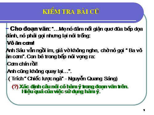 Bài 24. Nghĩa tường minh và hàm ý