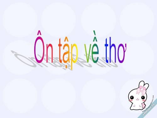 Bài 25. Ôn tập về thơ