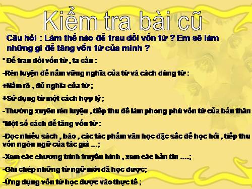 Bài 9. Tổng kết về từ vựng (Từ đơn, từ phức,... từ nhiều nghĩa; Từ đồng âm,... trường từ vựng)