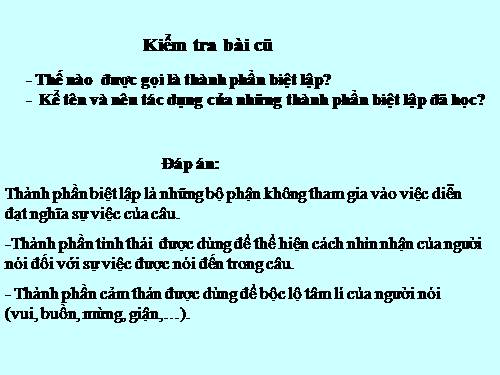 Bài 19. Các thành phần biệt lập