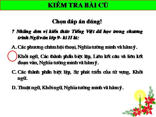Bài 27. Ôn tập phần Tiếng Việt (Khởi ngữ, Các thành phần biệt lập,...)
