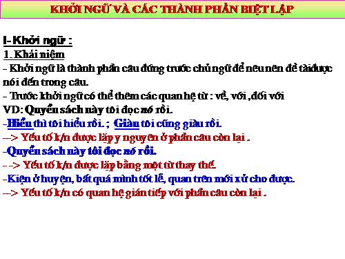 Bài 18. Khởi ngữ