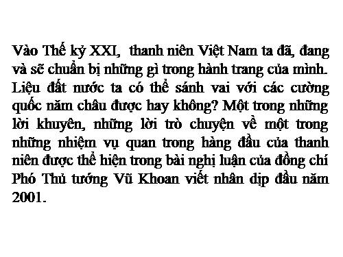 Bài 20. Chuẩn bị hành trang vào thế kỉ mới