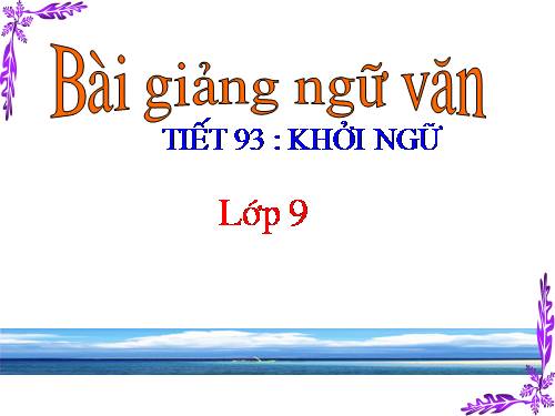 Bài 18. Khởi ngữ