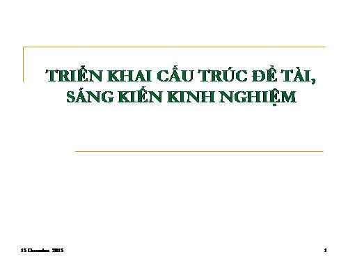 TRIỂN KHAI CẤU TRÚC SKKN