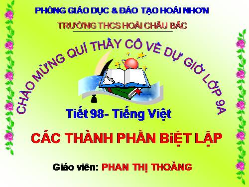 Bài 19. Các thành phần biệt lập