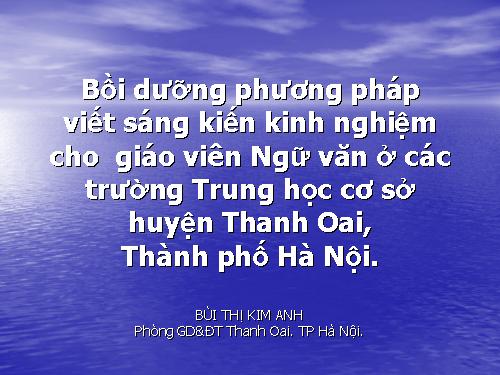 Hướng dẫn viết SKKN môn ngữ văn