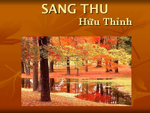 Bài 24. Sang thu