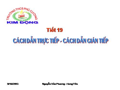 Bài 4. Cách dẫn trực tiếp và cách dẫn gián tiếp