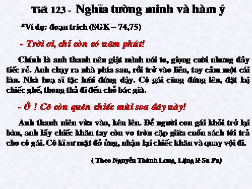 Bài 24. Nghĩa tường minh và hàm ý