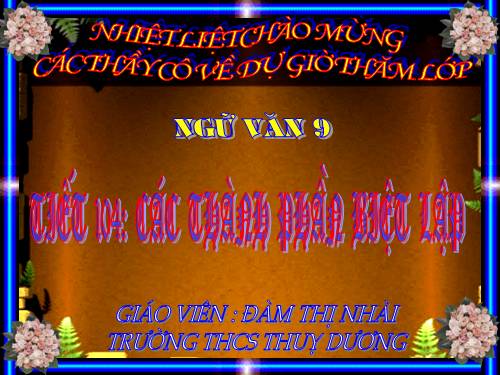 Bài 20. Các thành phần biệt lập (tiếp theo)