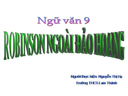 Bài 29. Rô-bin-xơn ngoài đảo hoang