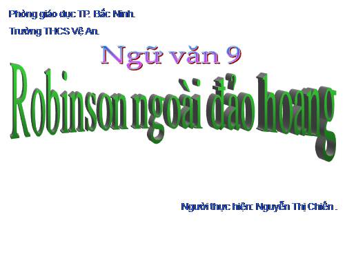 Bài 29. Rô-bin-xơn ngoài đảo hoang