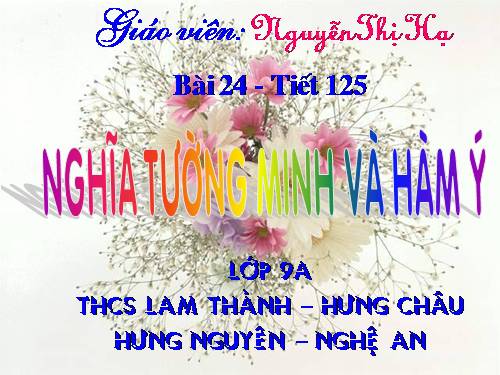 Bài 24. Nghĩa tường minh và hàm ý