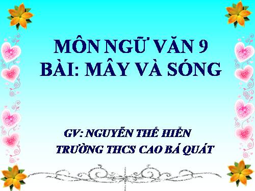 Bài 25. Mây và sóng