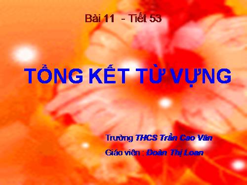 Bài 11. Tổng kết về từ vựng (Từ tượng thanh, tượng hình, một số phép tu từ từ vựng)