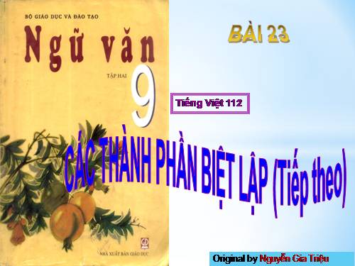 Bài 20. Các thành phần biệt lập (tiếp theo)