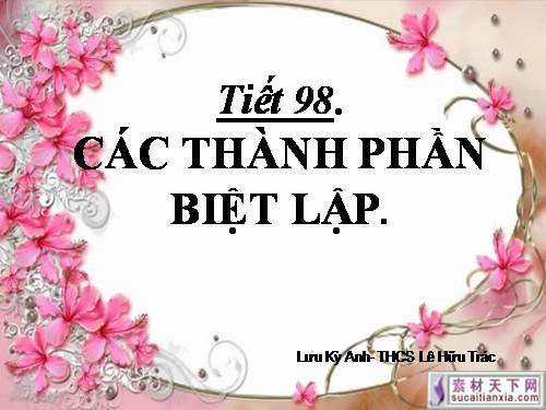 Bài 19. Các thành phần biệt lập