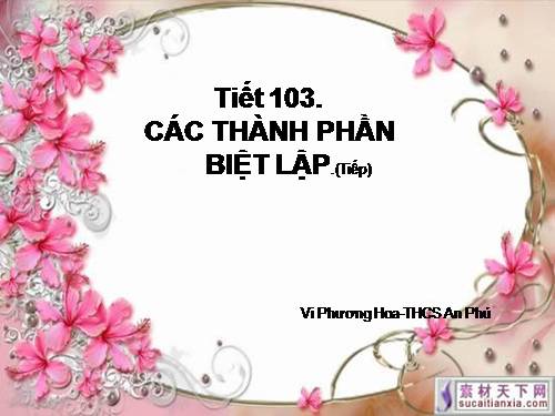 Bài 20. Các thành phần biệt lập (tiếp theo)